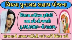 વિધવા પુન:લગ્ન આર્થિક સહાય યોજના