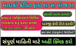 માઇક્રો ક્રેડિટ ફાઇનાન્સ યોજના